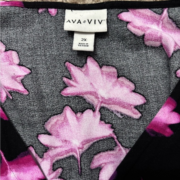 Ava & Viv Pink Floral Wrap Dress - Picture 2 of 7